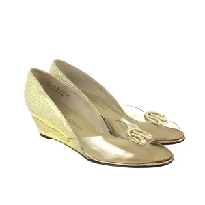 Metallic Gold Wedge Heels