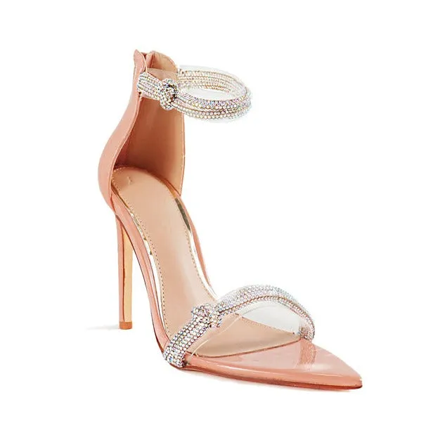 Metallic Rhinestone Knotted Heels Samba-1
