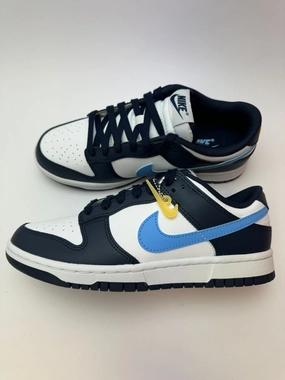 Nike Dunk Low "Midnight Navy University Blue" mid - top style running with a gum rubber outsole