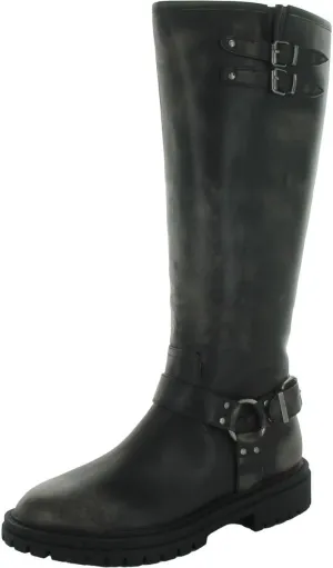 MIA Womens Franco Faux Leather Knee-High Motorcycle Boots