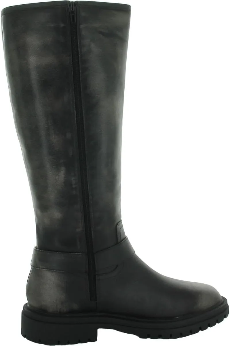 MIA Womens Franco Faux Leather Knee-High Motorcycle Boots