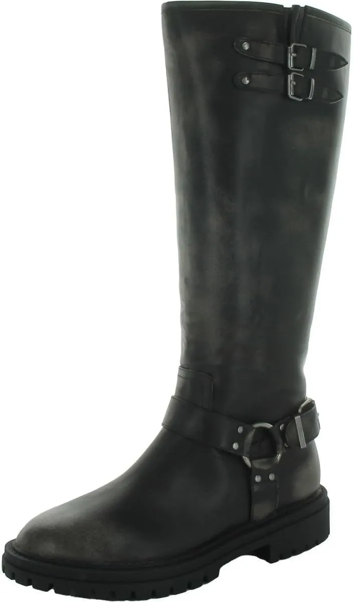 MIA Womens Franco Faux Leather Knee-High Motorcycle Boots