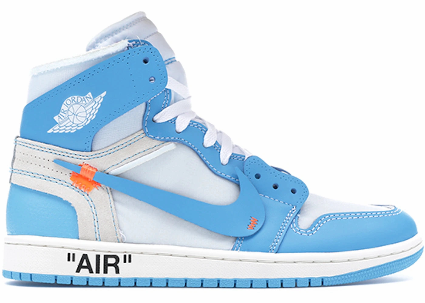 Multi Density Lace   Up Jordan 1 Retro High Off-White University Blue (Preowned Size 9.5)