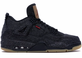 Adaptive Stripe Jordan 4 Retro Levi's Black (Blank Tag) (Preowned Size 9)