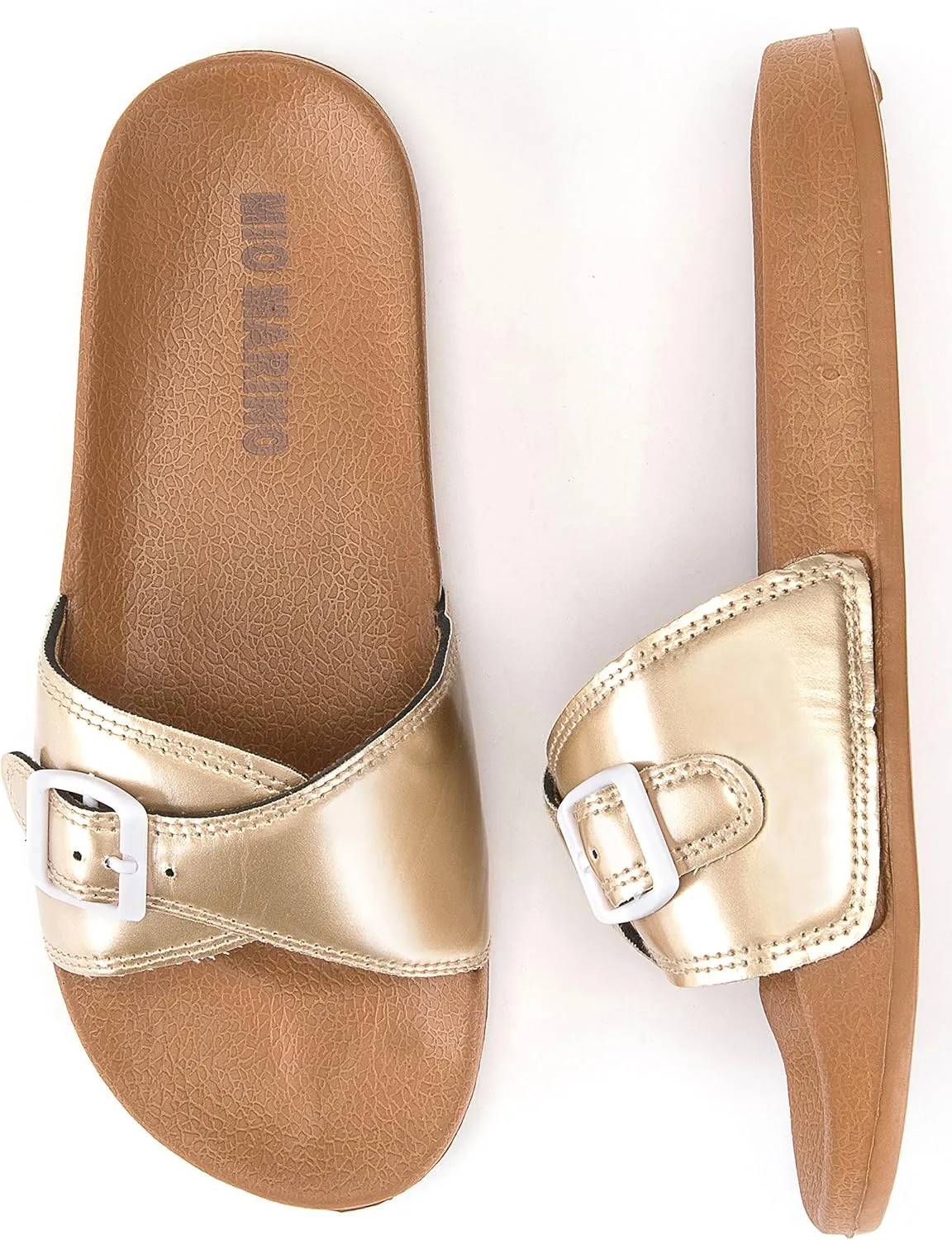 Mio Marino Adjustable Slides for Women - Beach Sandals - House Slippers