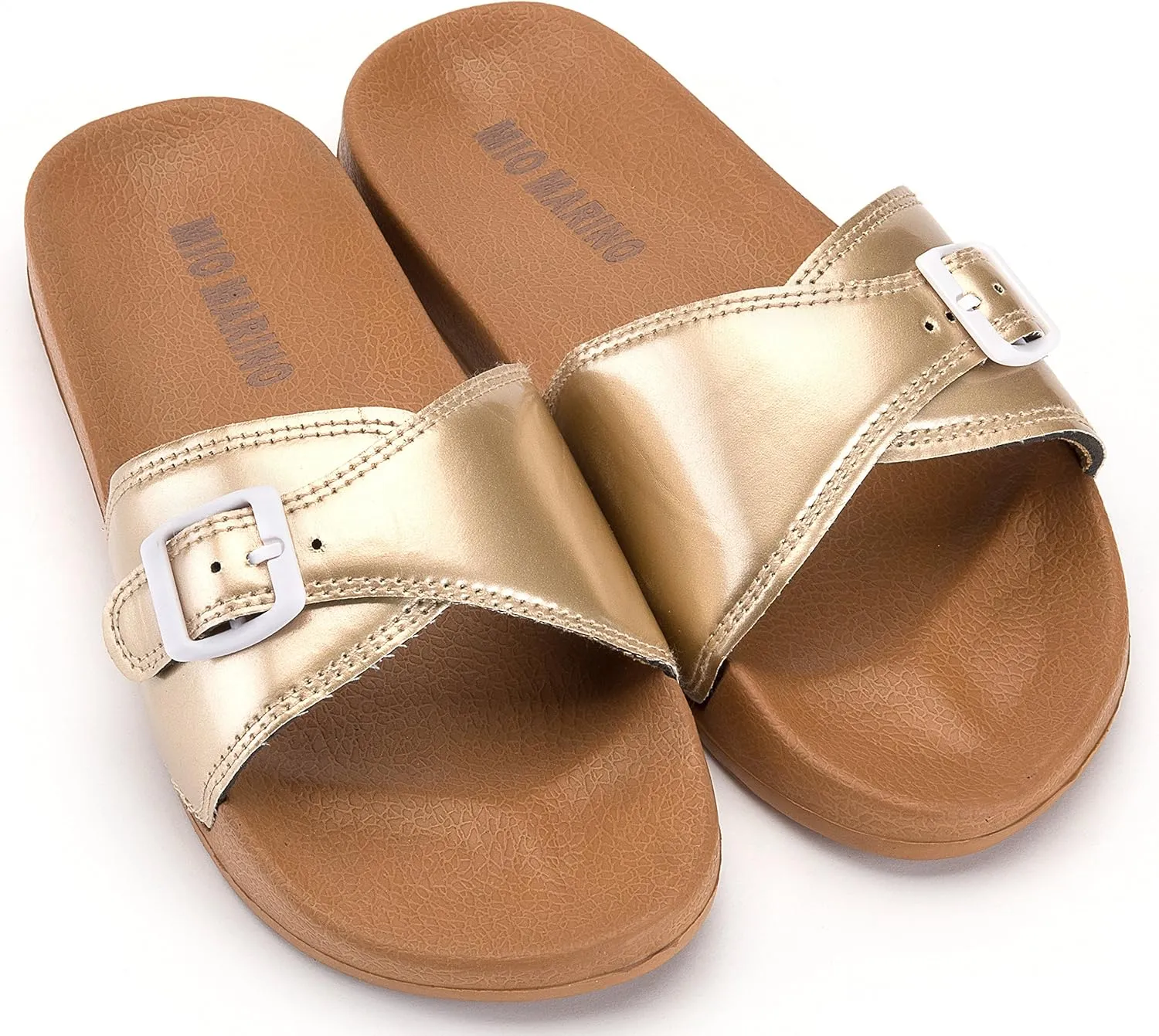 Mio Marino Adjustable Slides for Women - Beach Sandals - House Slippers