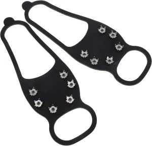 Mipcase Outdoor Ice Cleat Spikes Crampons Snow Spikes for Boots Silicone Grips 1 Pair for Safe Winter Walking