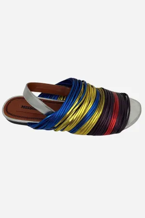 Missoni Flat Sandals Metallic Multicolor MS5046.015