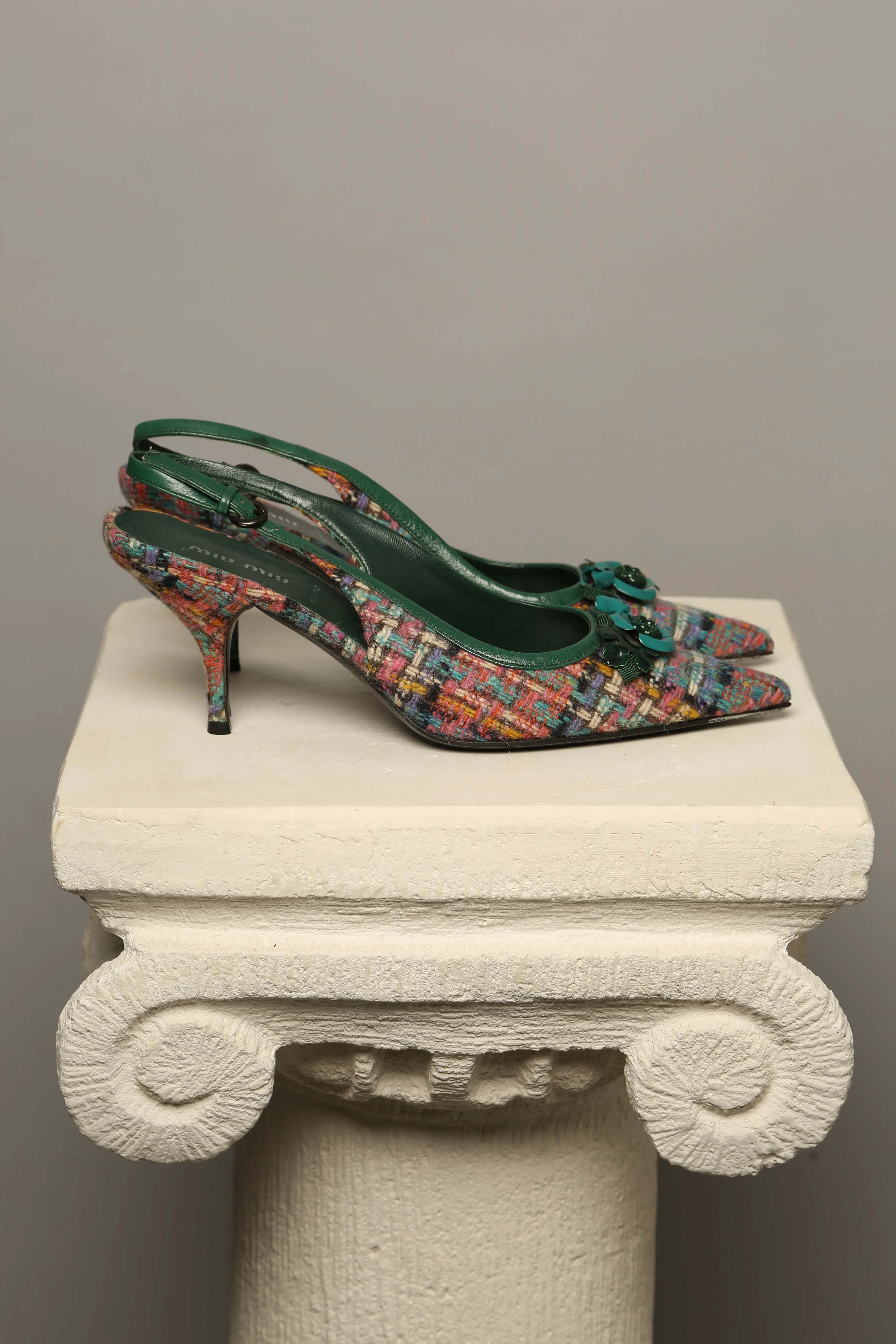 MIU MIU Multicolor Slingbacks