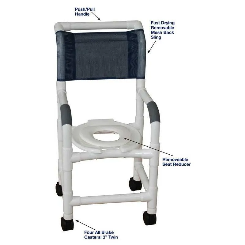 MJM International Small Adult/Pediatric PVC Shower Chair with Seat Reducer