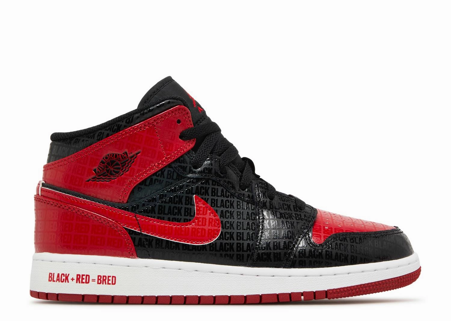 Air Jordan 1 Mid SS GS "Bred Text" (Wilmington Location) Soft Step