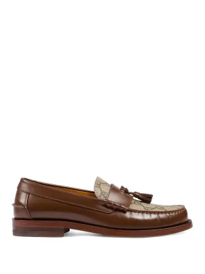 Monogram-print tassel loafers