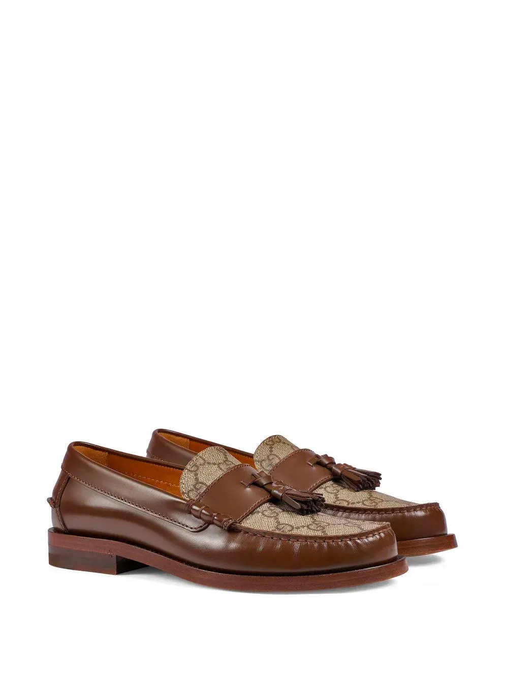 Monogram-print tassel loafers