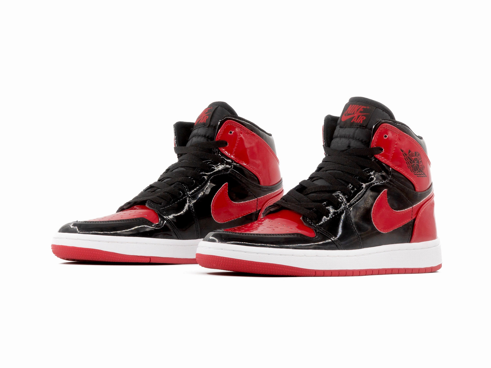 Tenis Retro 1 Charol Negro Rojo Ventilated Footbed High-performance