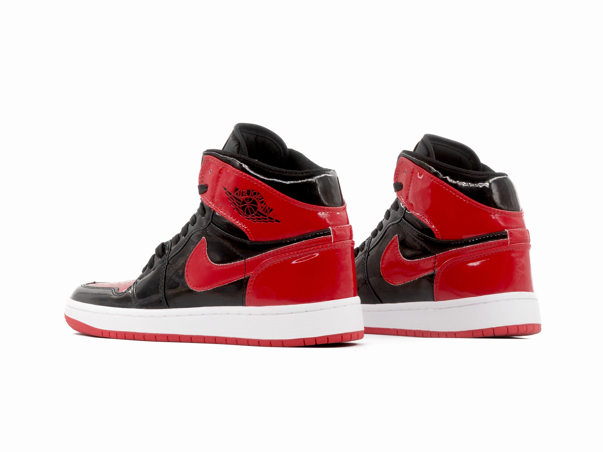 Tenis Retro 1 Charol Negro Rojo Classic Use