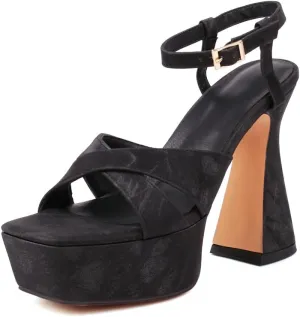 MRKEWUNEY Womens Platform High Heels Sandals Chunky Heels