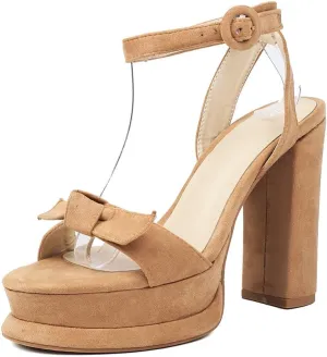 MRKEWUNEY Womens Platform High Heels Sandals Chunky Heels
