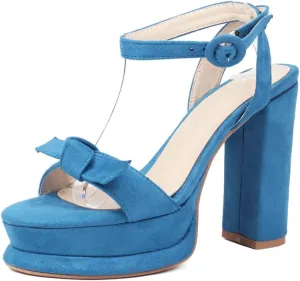 MRKEWUNEY Womens Platform High Heels Sandals Chunky Heels
