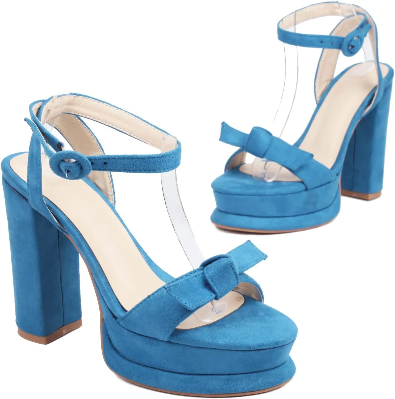 MRKEWUNEY Womens Platform High Heels Sandals Chunky Heels
