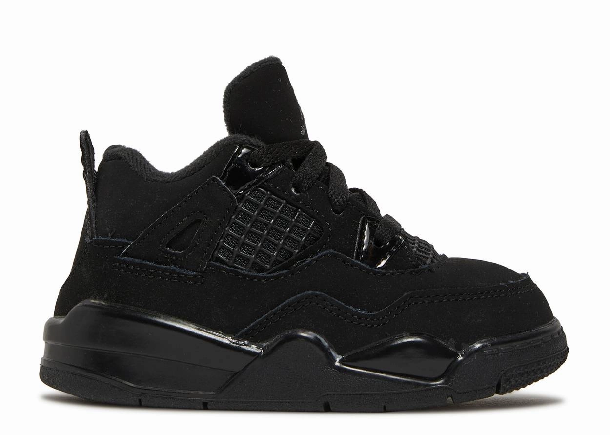 Air Jordan 4 Retro "Black Cat" (TD/Toddlers) (2020) slip - on shoe version