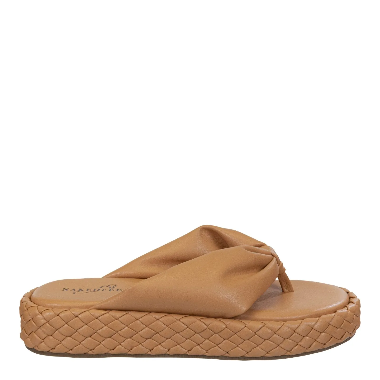 Naked Feet: COSTA in CAMEL Platform Sandals