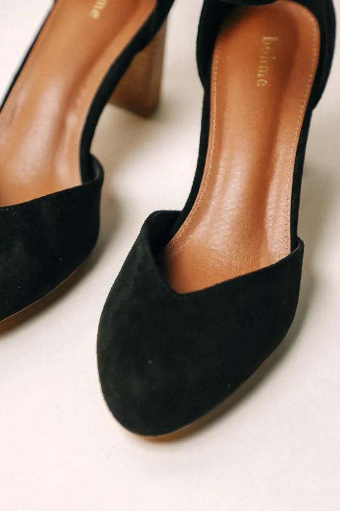 Nala Ankle Strap Heels in Black
