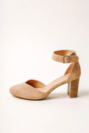 Nala Ankle Strap Heels in Taupe