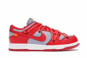 Nike Dunk Low Off-White University Red (Preowned Size 10) Padded Straps slip - on - design shoes