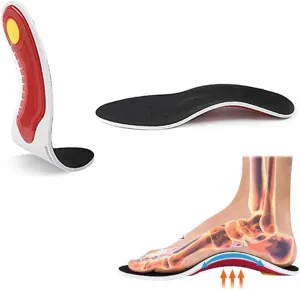 NEW Arch Support Foot Insoles, Orthotics Shoe Insoles High Arch Supports Shoe Insoles for Plantar Fasciitis, Flat Feet, Over-Pronation, Relief Heel Spur Pain (L) Fits Show Size 9-13