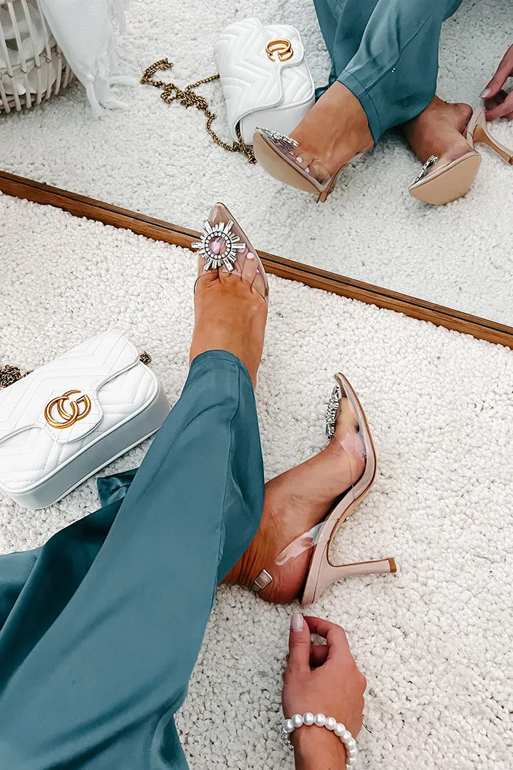 Night In The Hamptons Billini Bejeweled Slingback Heels (Nude)