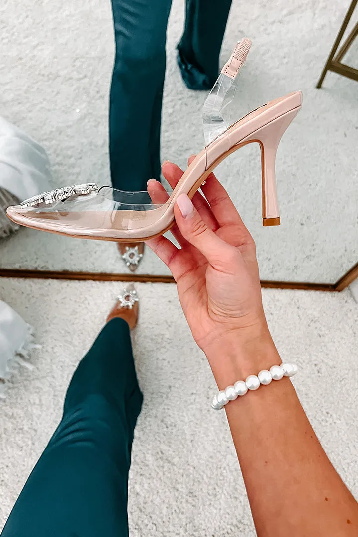 Night In The Hamptons Billini Bejeweled Slingback Heels (Nude)