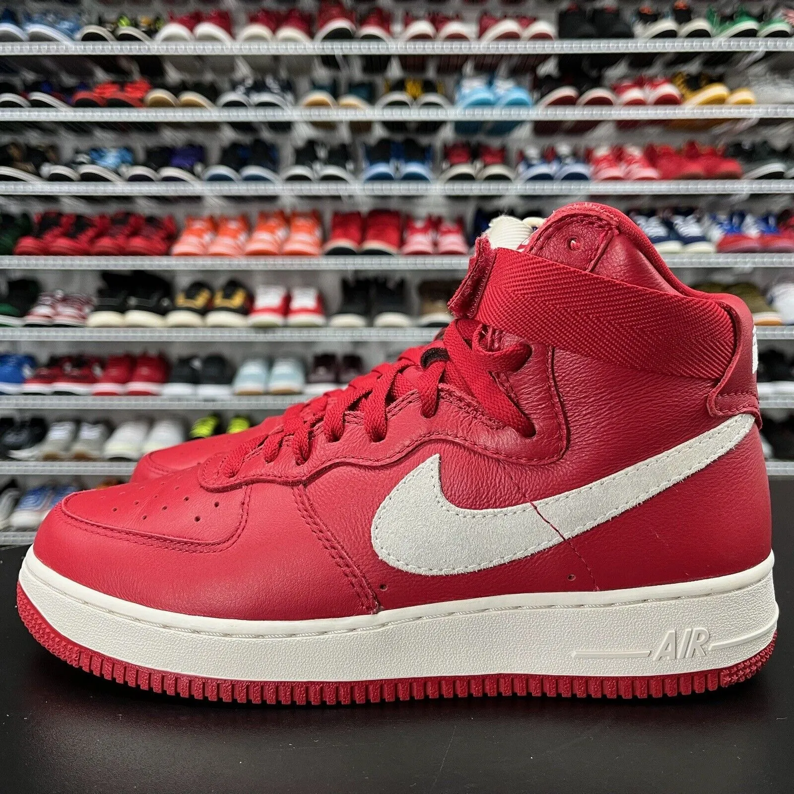 Nike Air Force 1 High QS NAI-KE China Red Summit White 743546-600 Men's Size 8.5