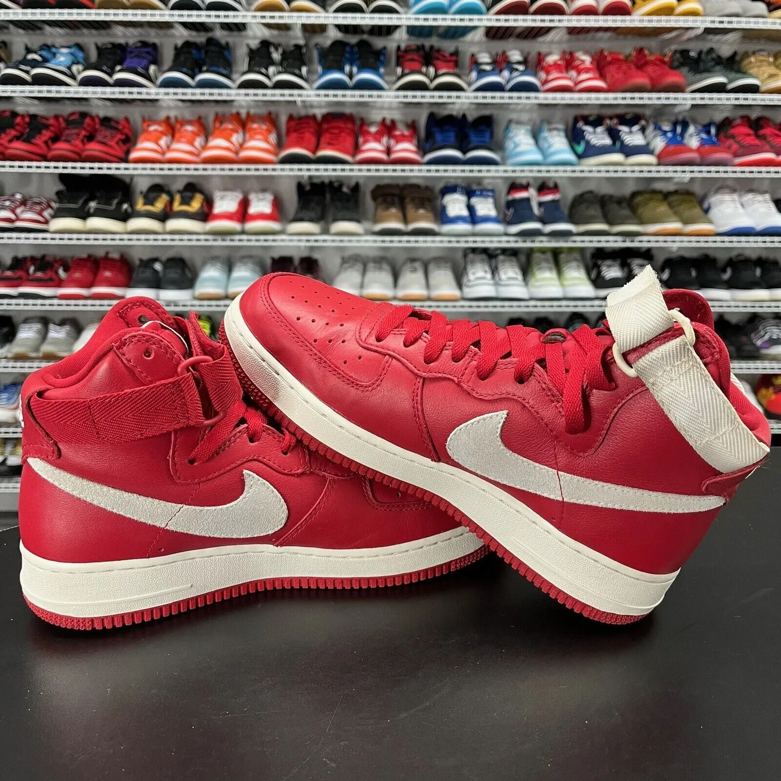 Nike Air Force 1 High QS NAI-KE China Red Summit White 743546-600 Men's Size 8.5