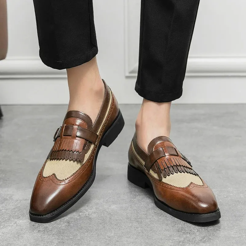 Noble Wingtip Fringe Loafers