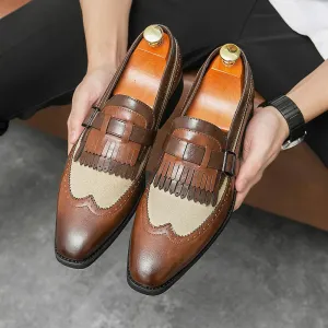 Noble Wingtip Fringe Loafers