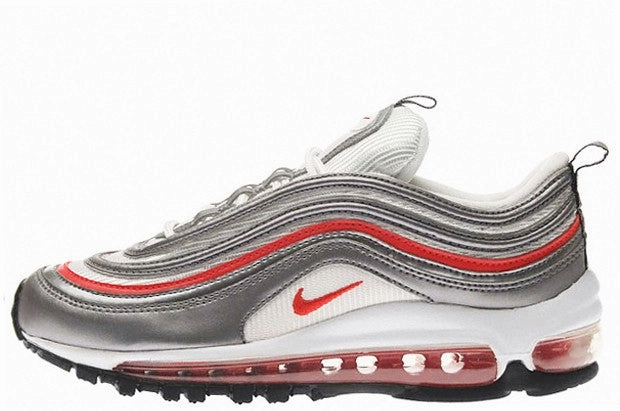 Nike Air Max 97 GS Metallic Silver/Chilling Red Sneaker Fit Soft Entry