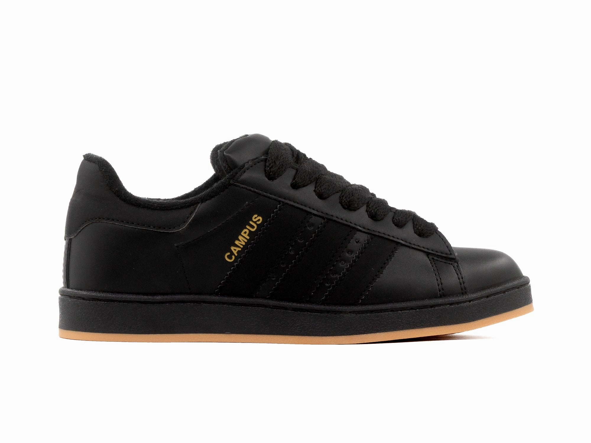 Tenis Campus Negro Total Suela Ambar Outdoor Leisure Urban Friendly