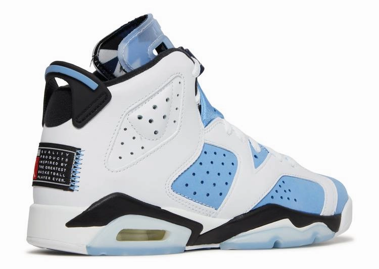 Jordan 6 Retro UNC (GS) long - distance running monochromatic shoes