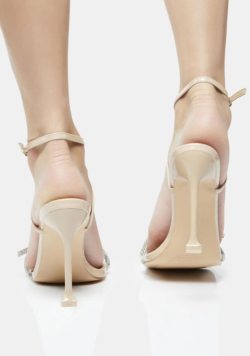 Nude Glitter Rhinestone Heels