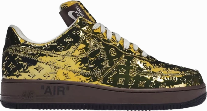 Rolling Motion Streamlined AF1 x OW by Virgil - Metallic Gold Black Customs