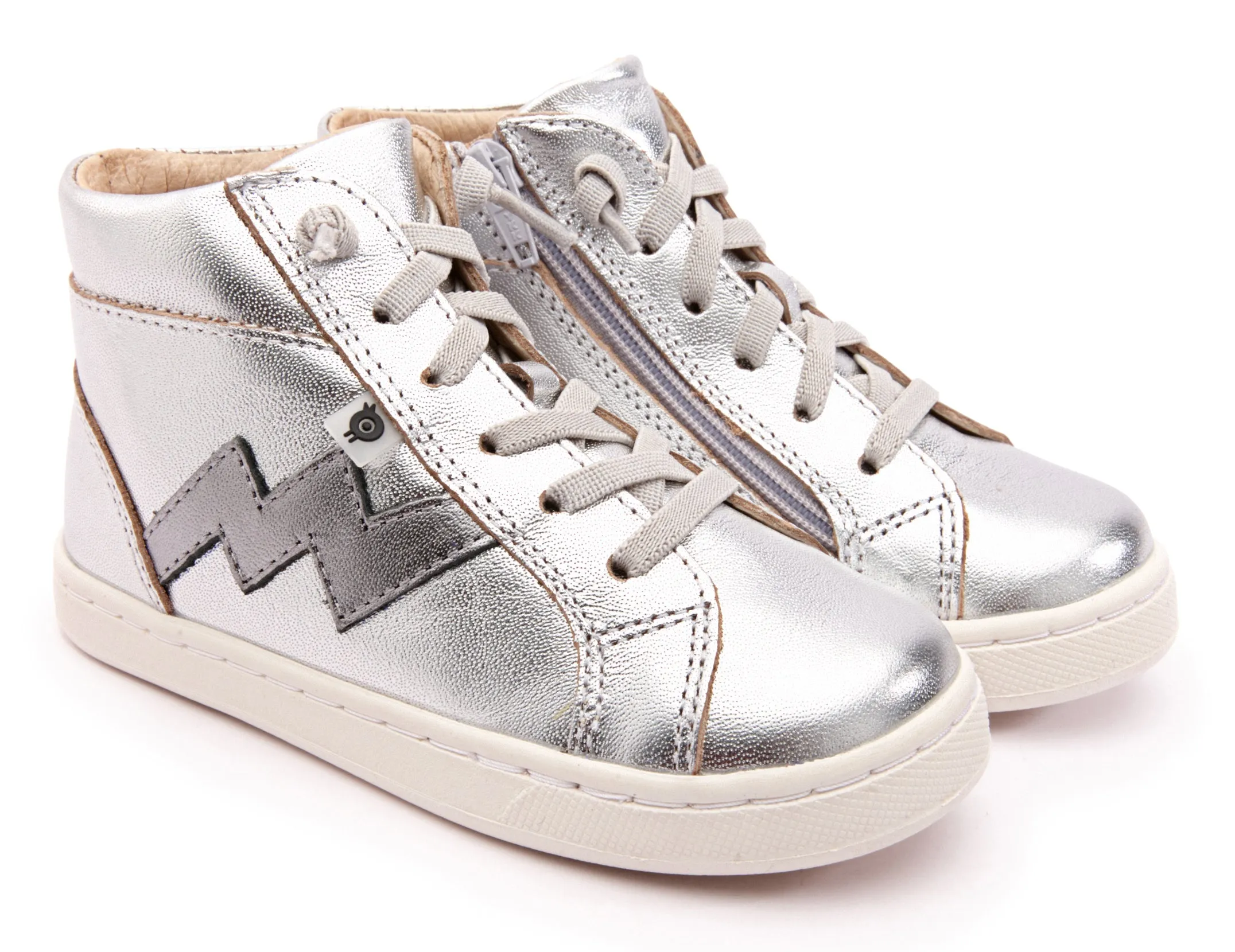 Old Soles Girl's & Boy's 6126 Bolty High Top Sneaker - Silver/Rich Silver