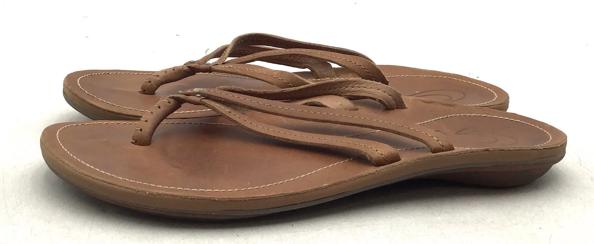 Olukai Women's Brown Casual Slip-On Thong Sandals - Size 7