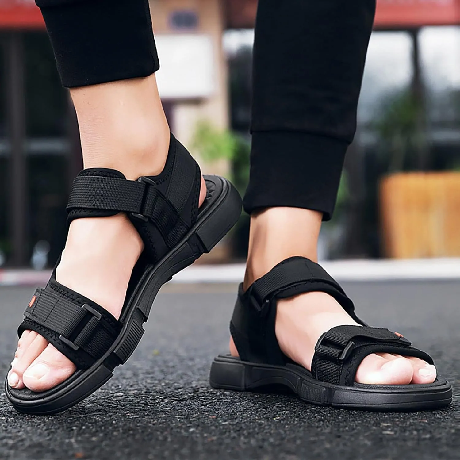 Orthopedic Recovery Sandals for Men Arch Support Walking Breathable Mesh Beach Sports Sandals with Adjustable Strap