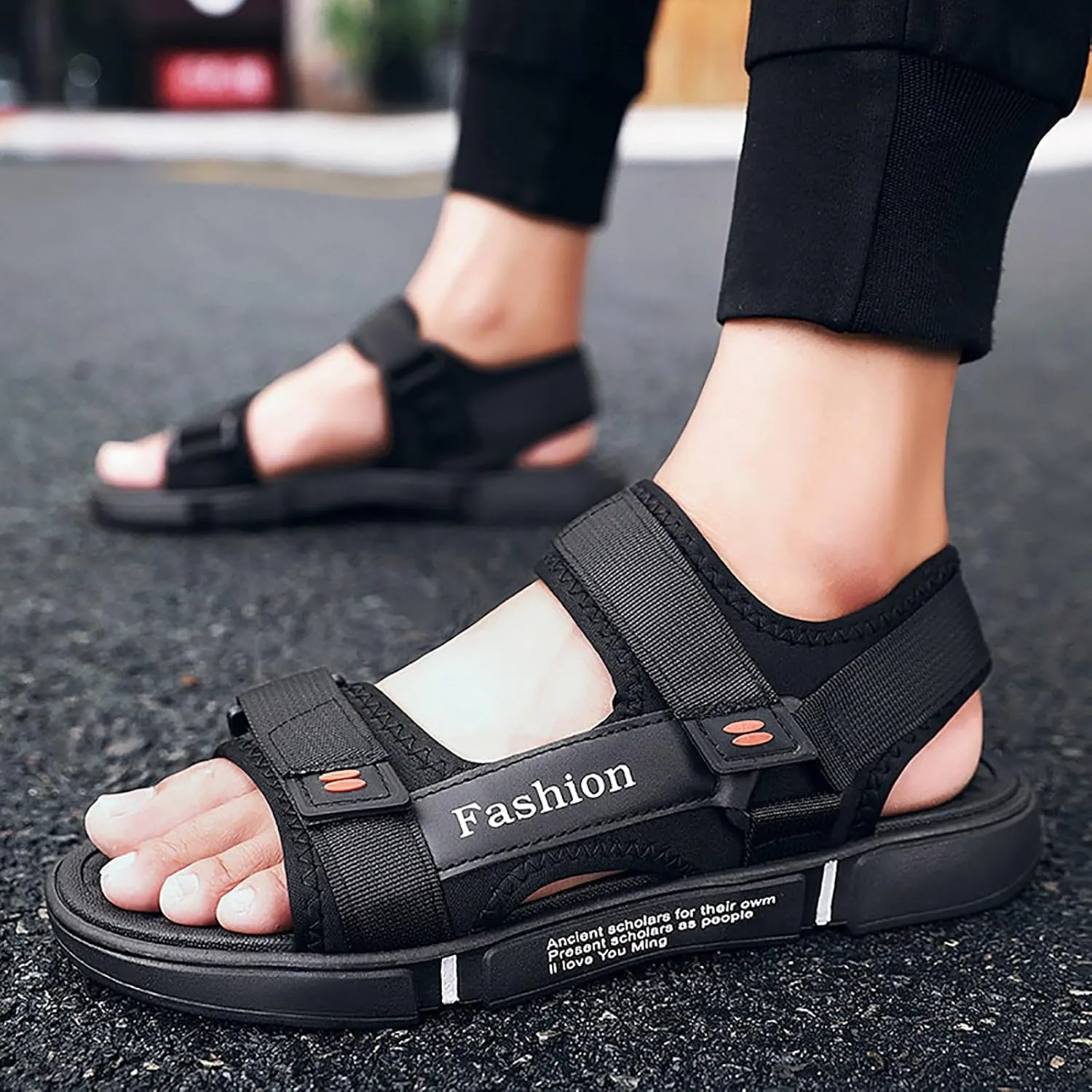 Orthopedic Recovery Sandals for Men Arch Support Walking Breathable Mesh Beach Sports Sandals with Adjustable Strap