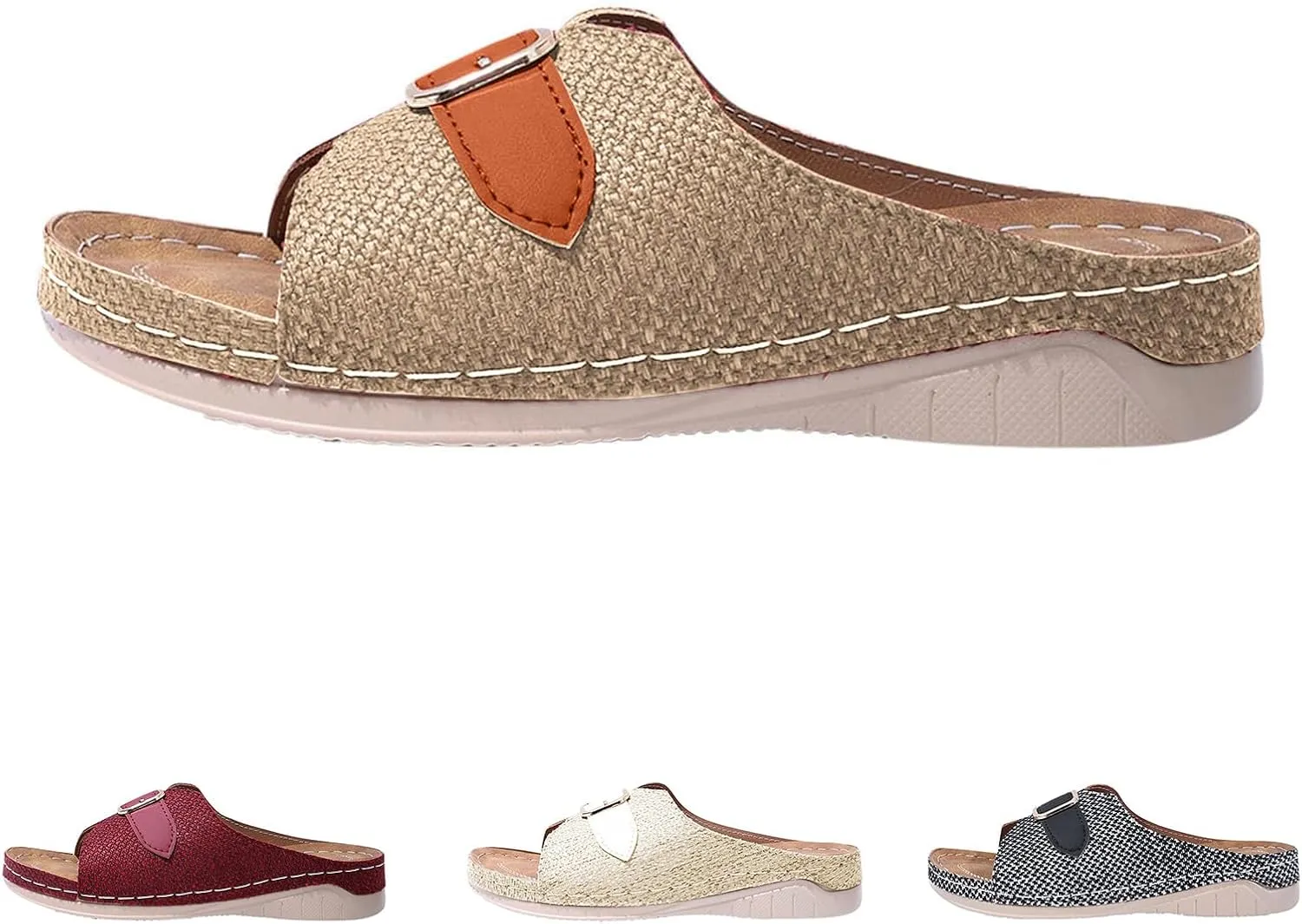 Orthopedic Sandals for Women Comfortable Arch Support Wedge Sandals 2025 Summer Casual Open Toe Slip-On Outdoor Walking Shoes Slippers