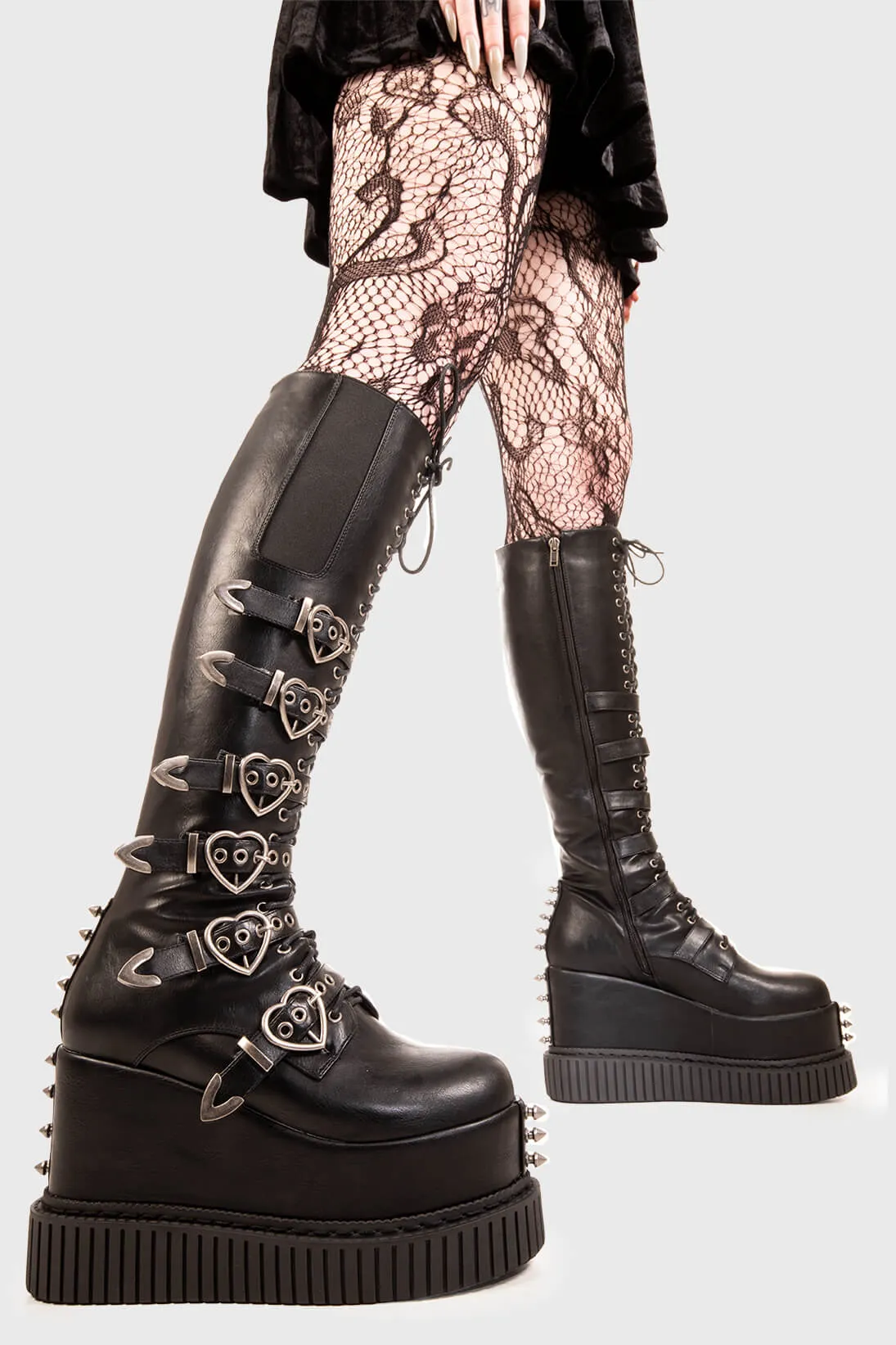 Overkill Chunky Platform Knee High Boots