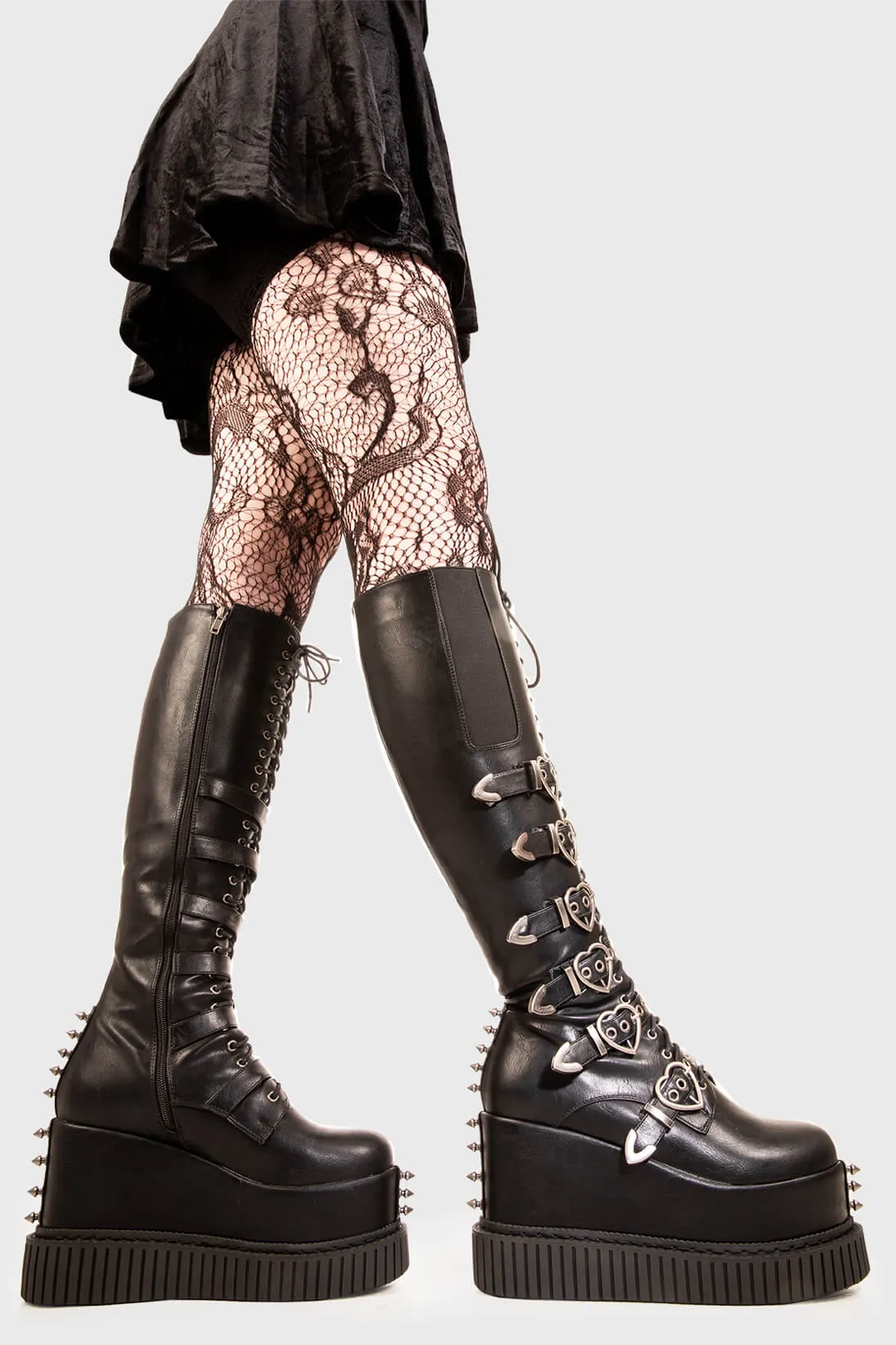Overkill Chunky Platform Knee High Boots