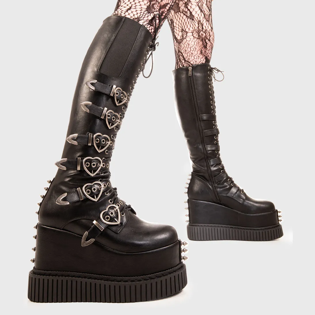 Overkill Chunky Platform Knee High Boots