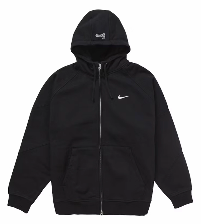 Secure Anti Slip Tread Supreme Nike Zip Up Hooded Sweatshirt Black