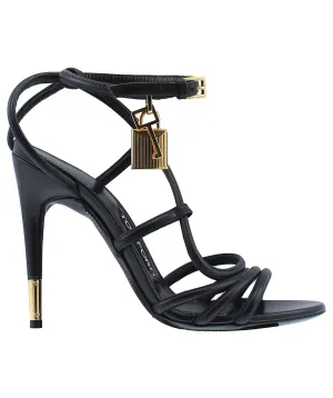 Padlock Charm Ankle Strap Leather Sandals